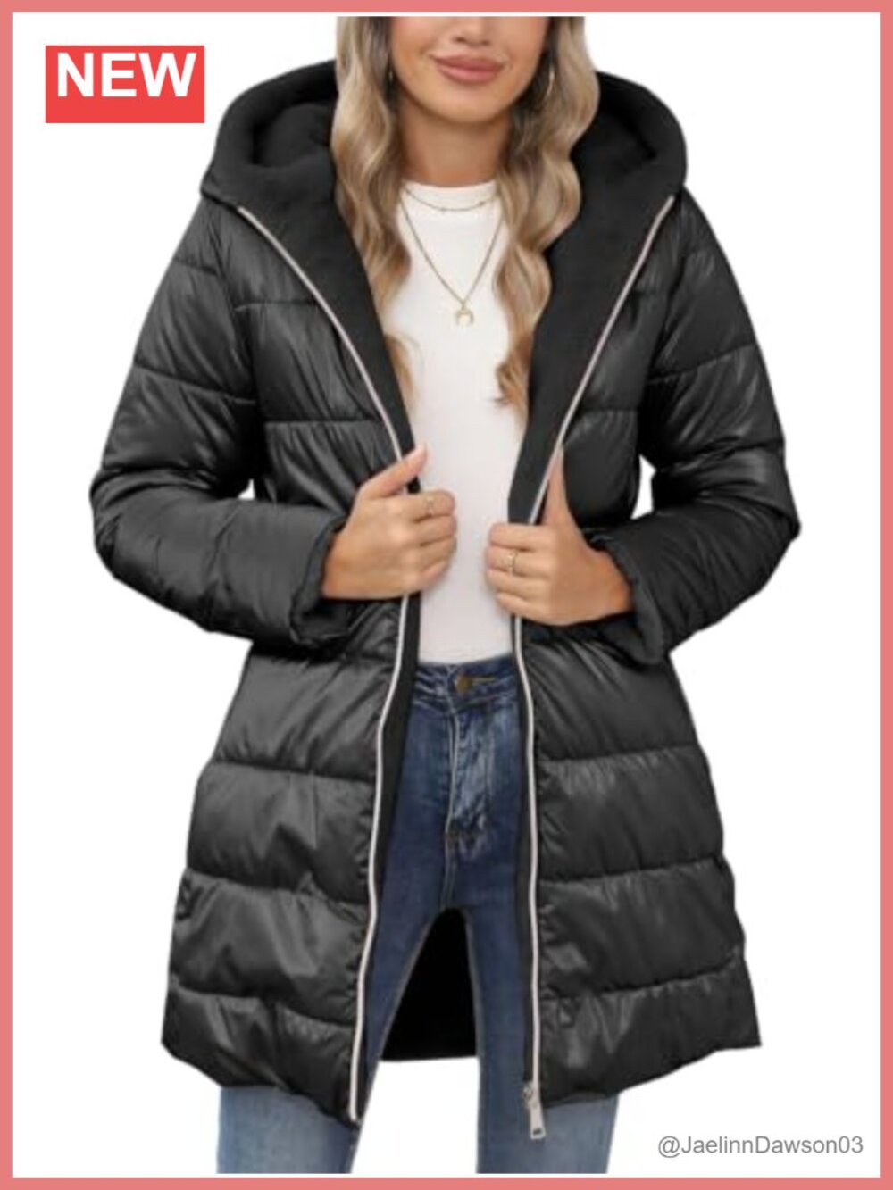 Women's Reversible Puffer Jacket Fleece Lined Down Coat